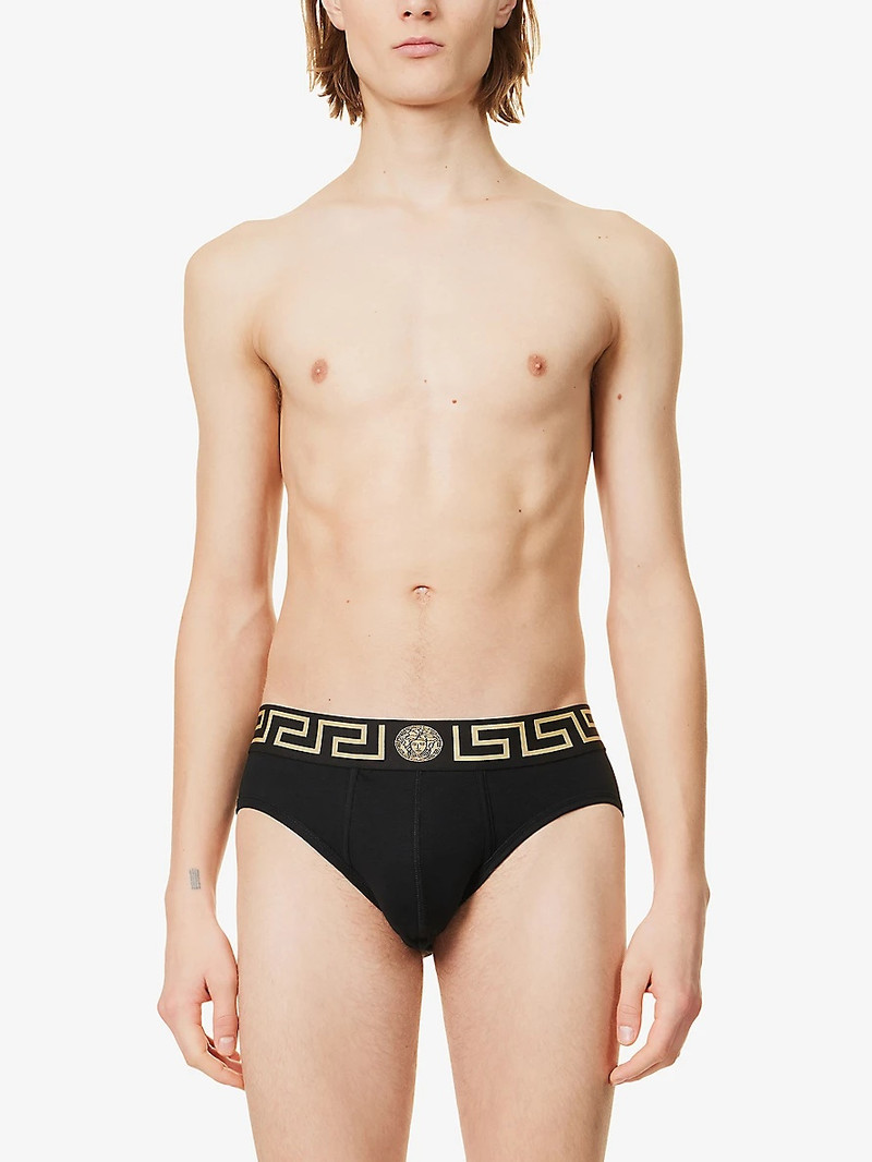 VERSACE Black Greca Briefs outlook