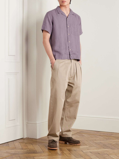 Oliver Spencer Camp-Collar Linen Shirt outlook