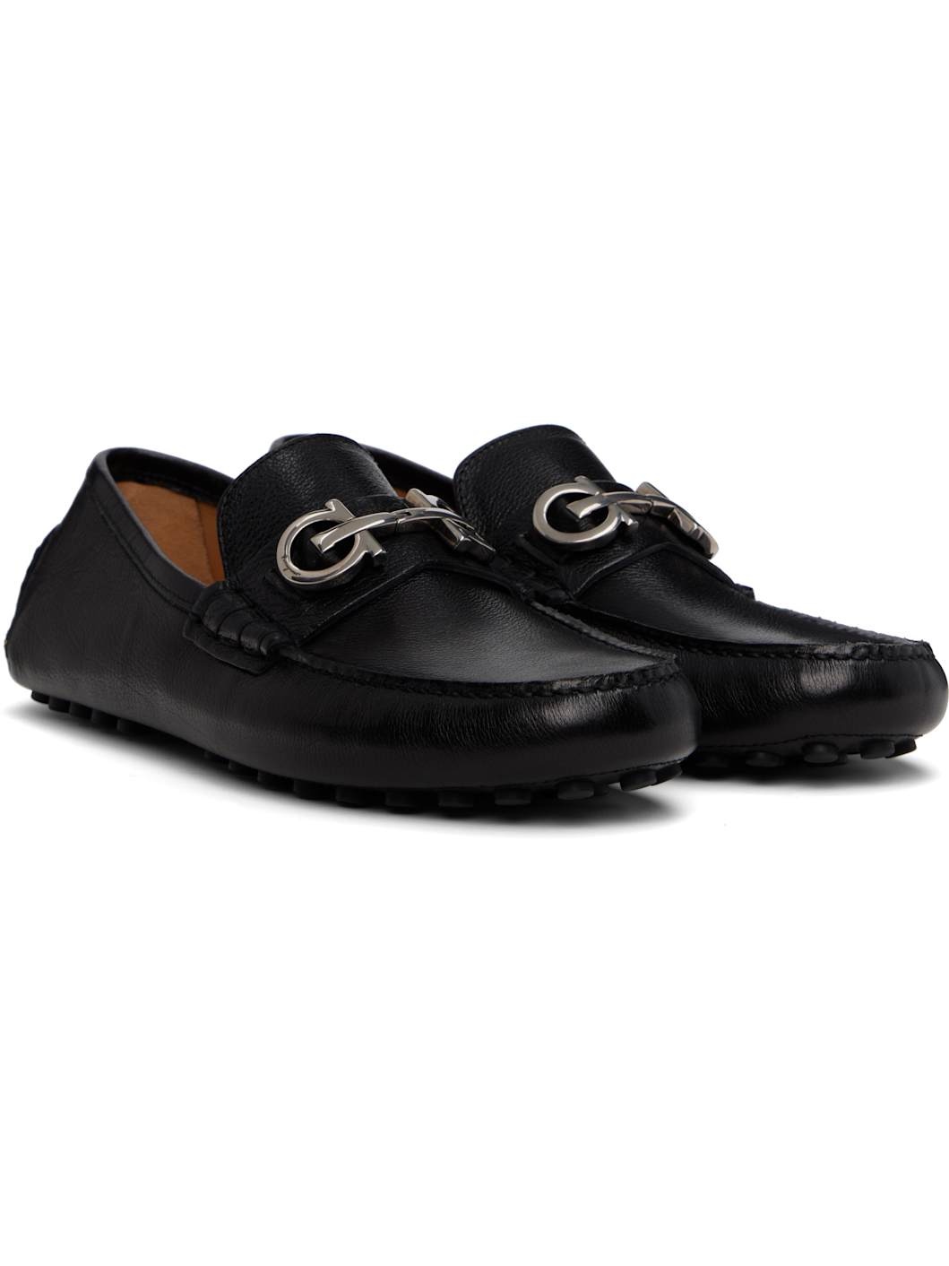 Black Gancini Ornament Driver Loafers - 4
