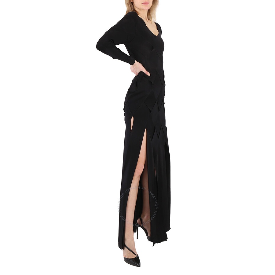 Burberry Ladies Black Anatori Long-sleeve Panelled Knit Gown - 4