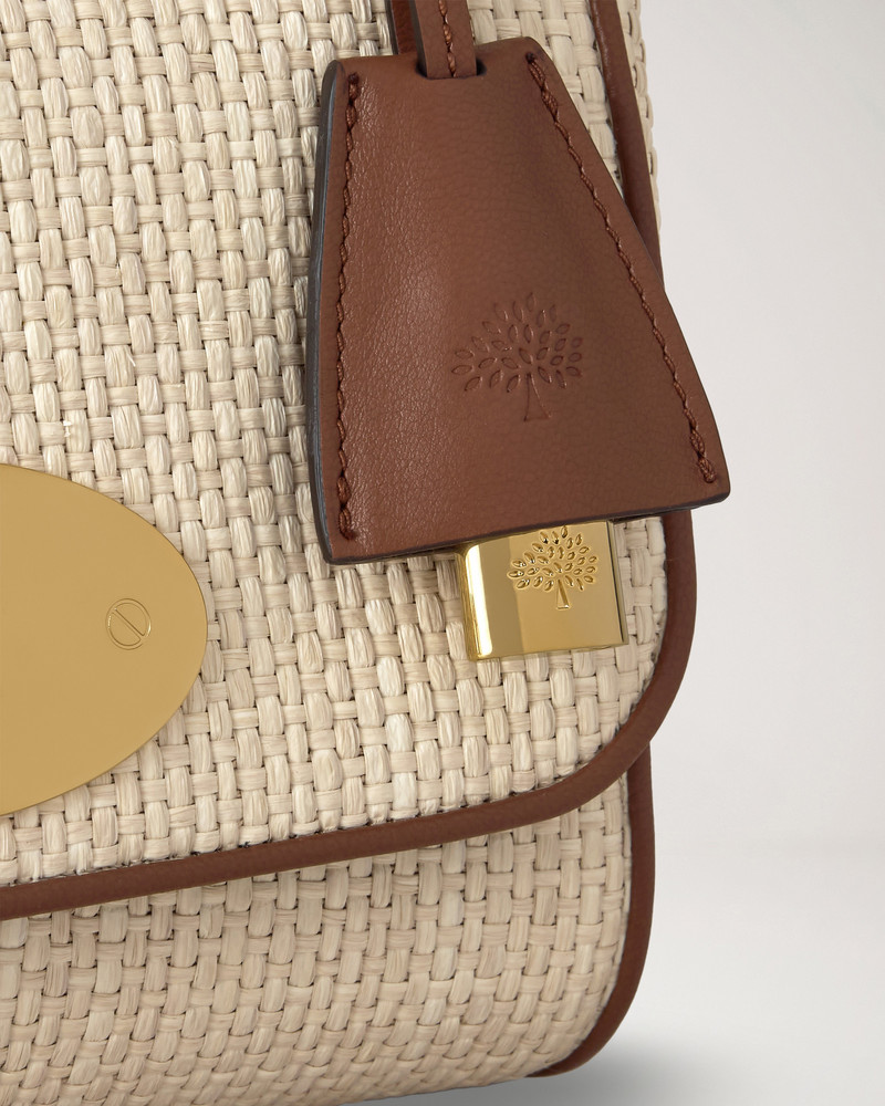 Lily Ecru & Bright Oak Raffia & Leather Trim 4