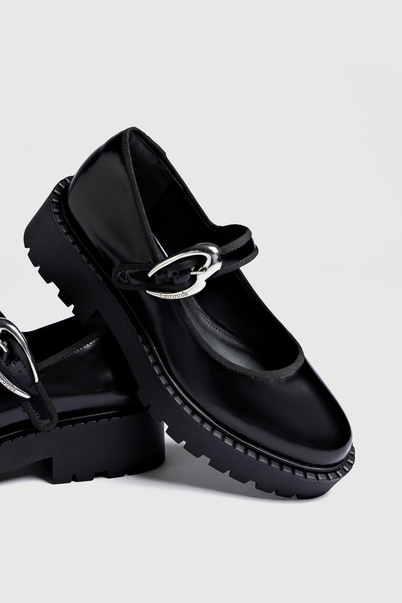Wednesday Verona Flatform In Black Box Leather 5