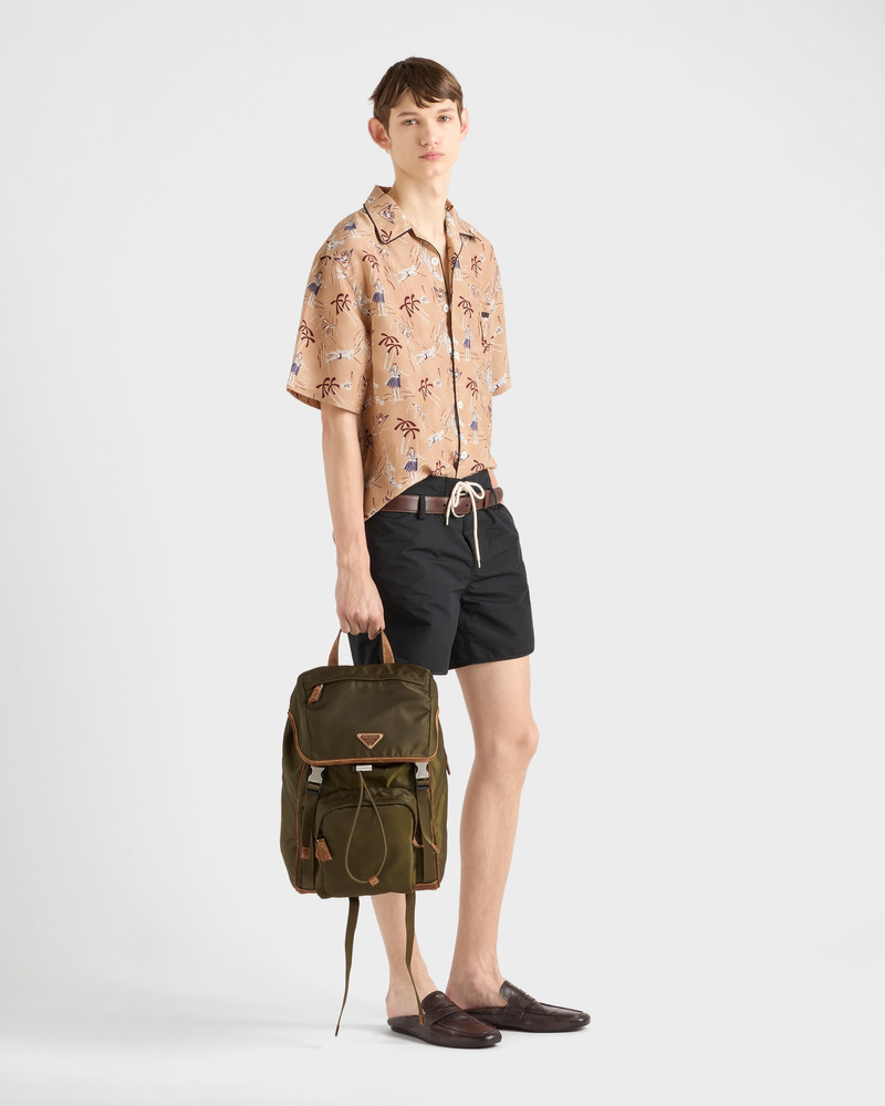 Prada Printed silk blend bowling shirt outlook