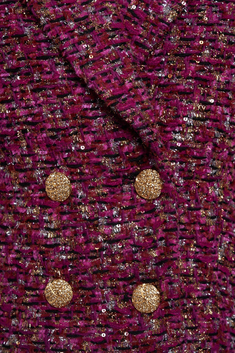 SEQUIN TWEED DOUBLE BREASTED JACKET 3