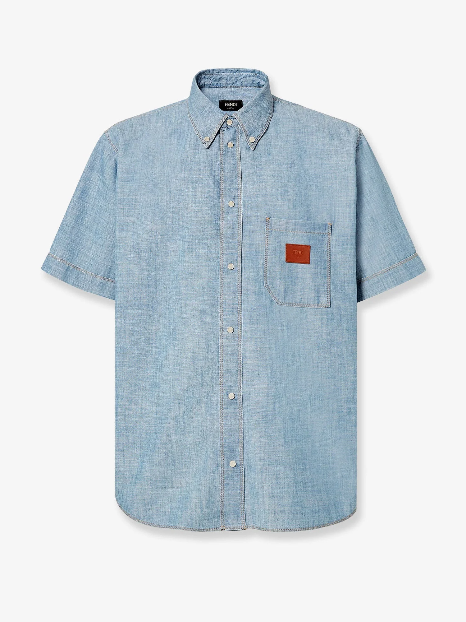 Fendi Men Cotton Shirt With Denim Effect - 1