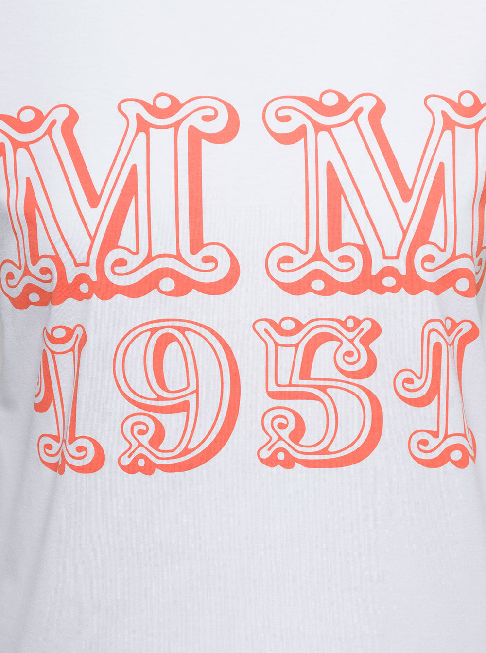 Max Mara Women White T-Shirt With Logo Print On The Chest In Cotton Woman - 3