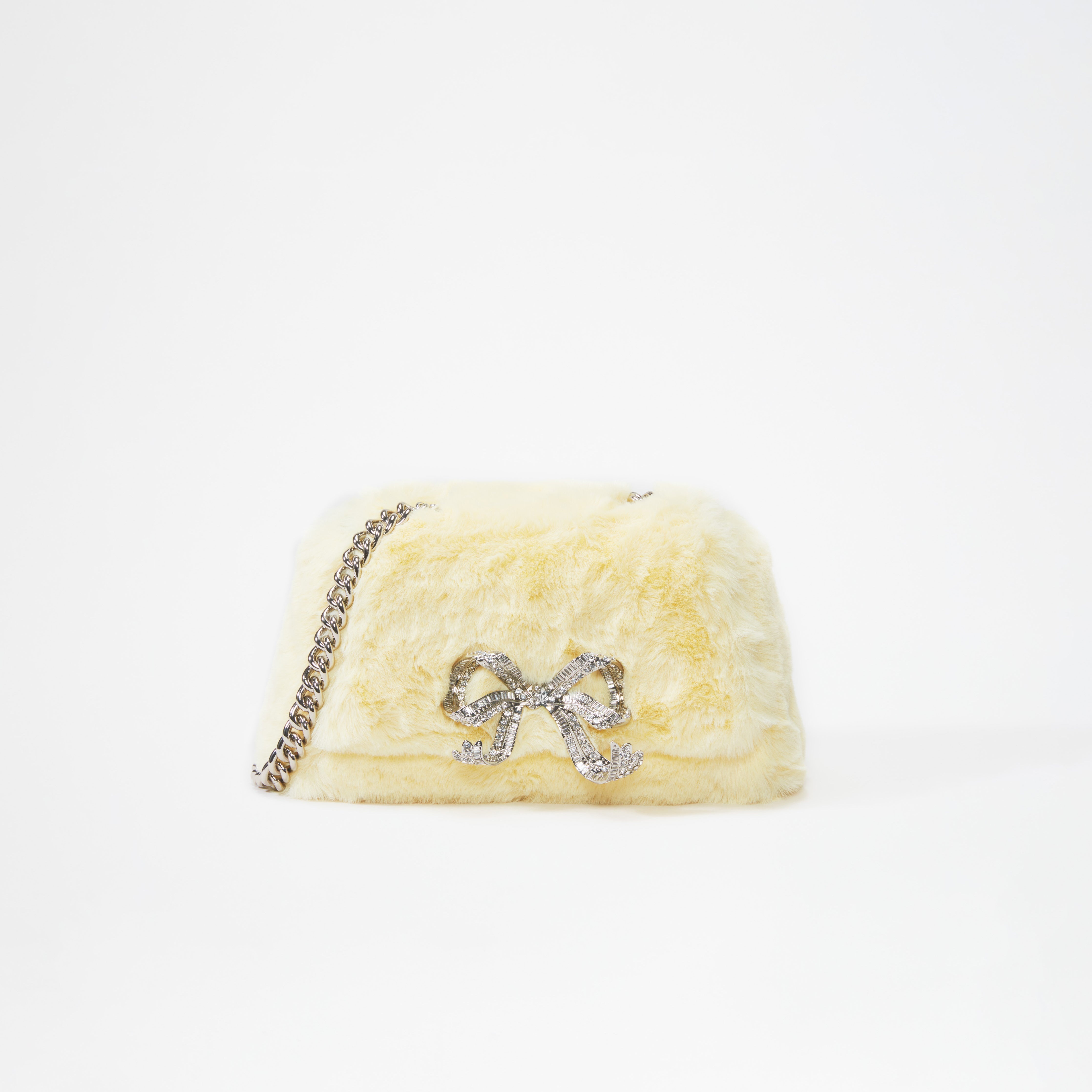Yellow Fluffy Bow Mini Bag - 1