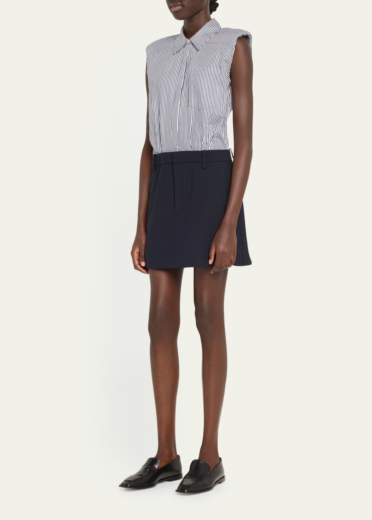 Graham Shirting Combo Mini Dress - 4