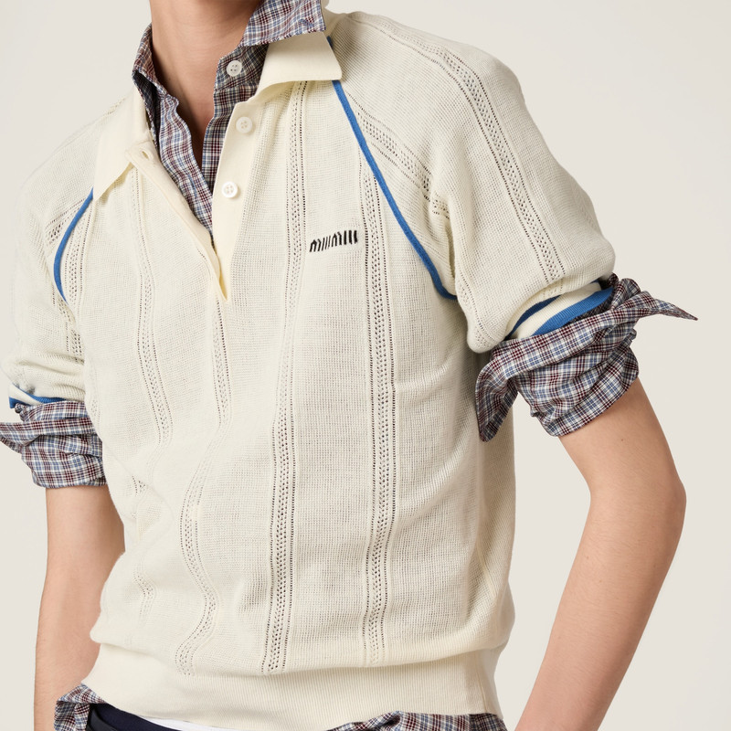 Cotton knit polo shirt 4