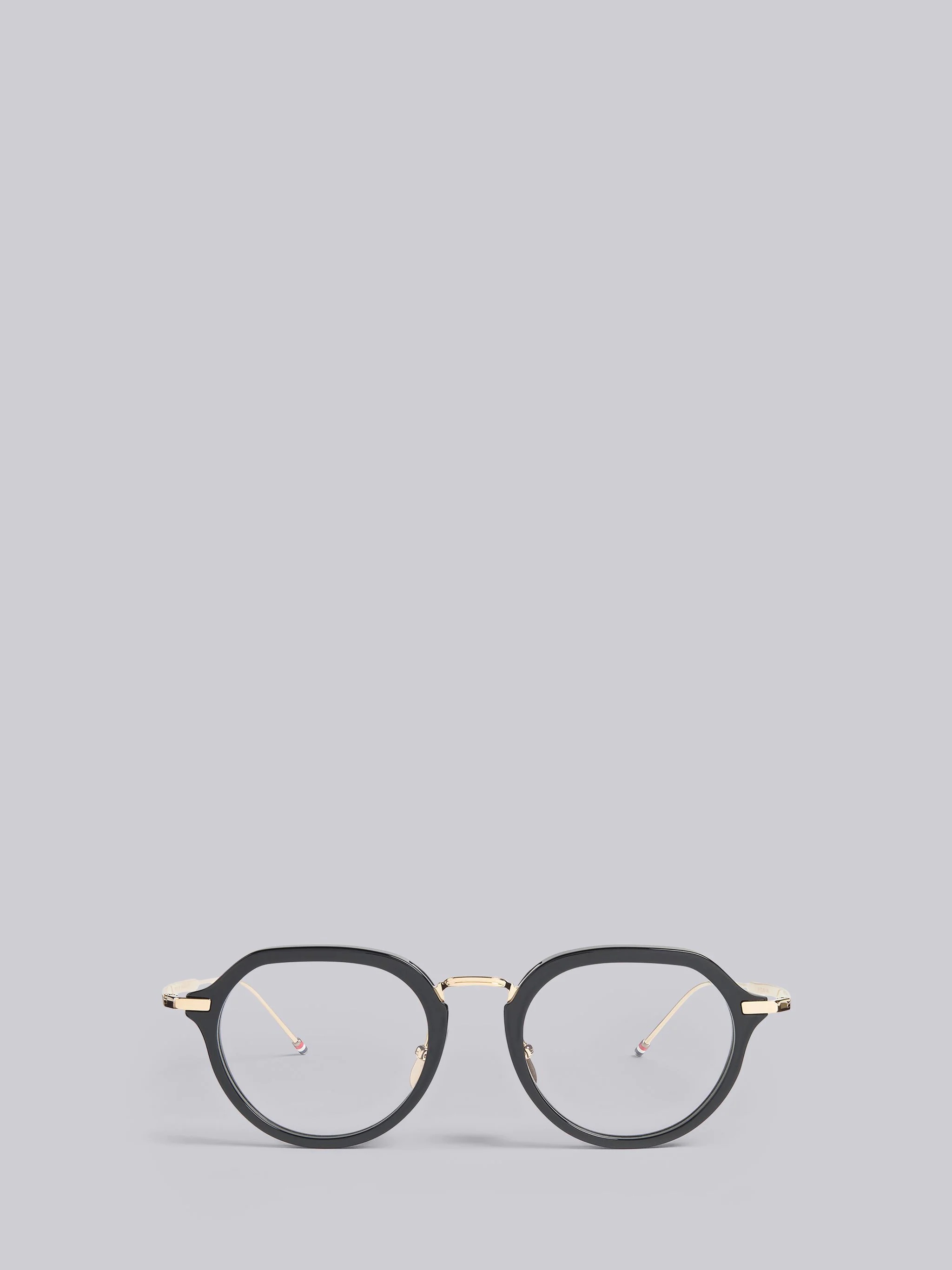 TB421 - Black and White Gold Clubmaster Eyeglasses - 1