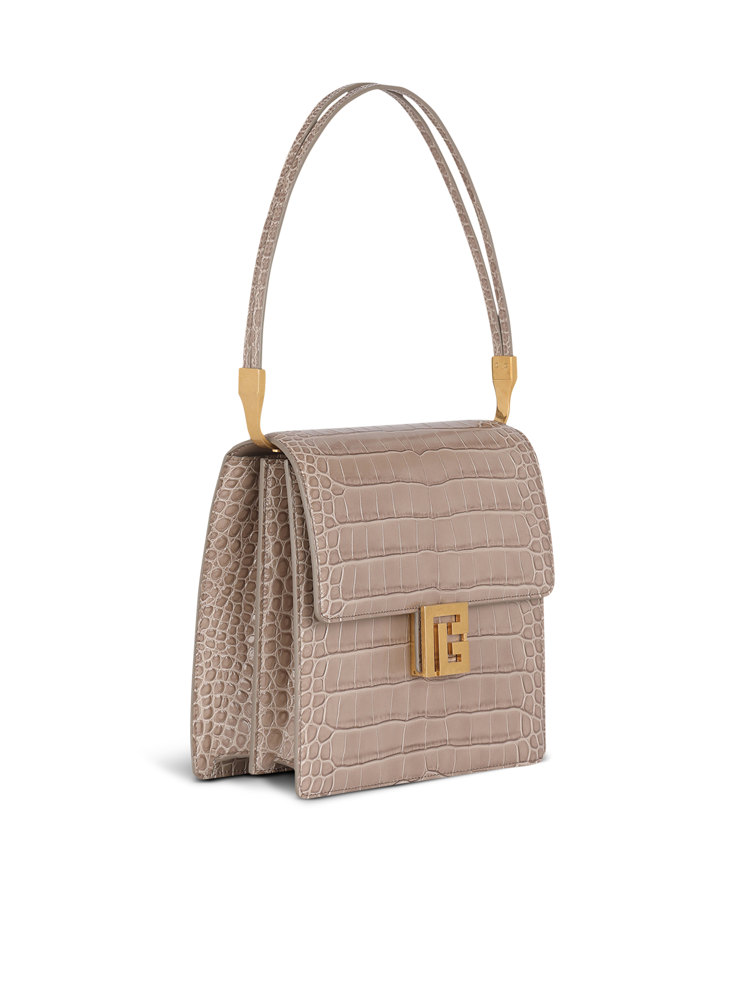 Crocodile-embossed leather Ely bag - 3