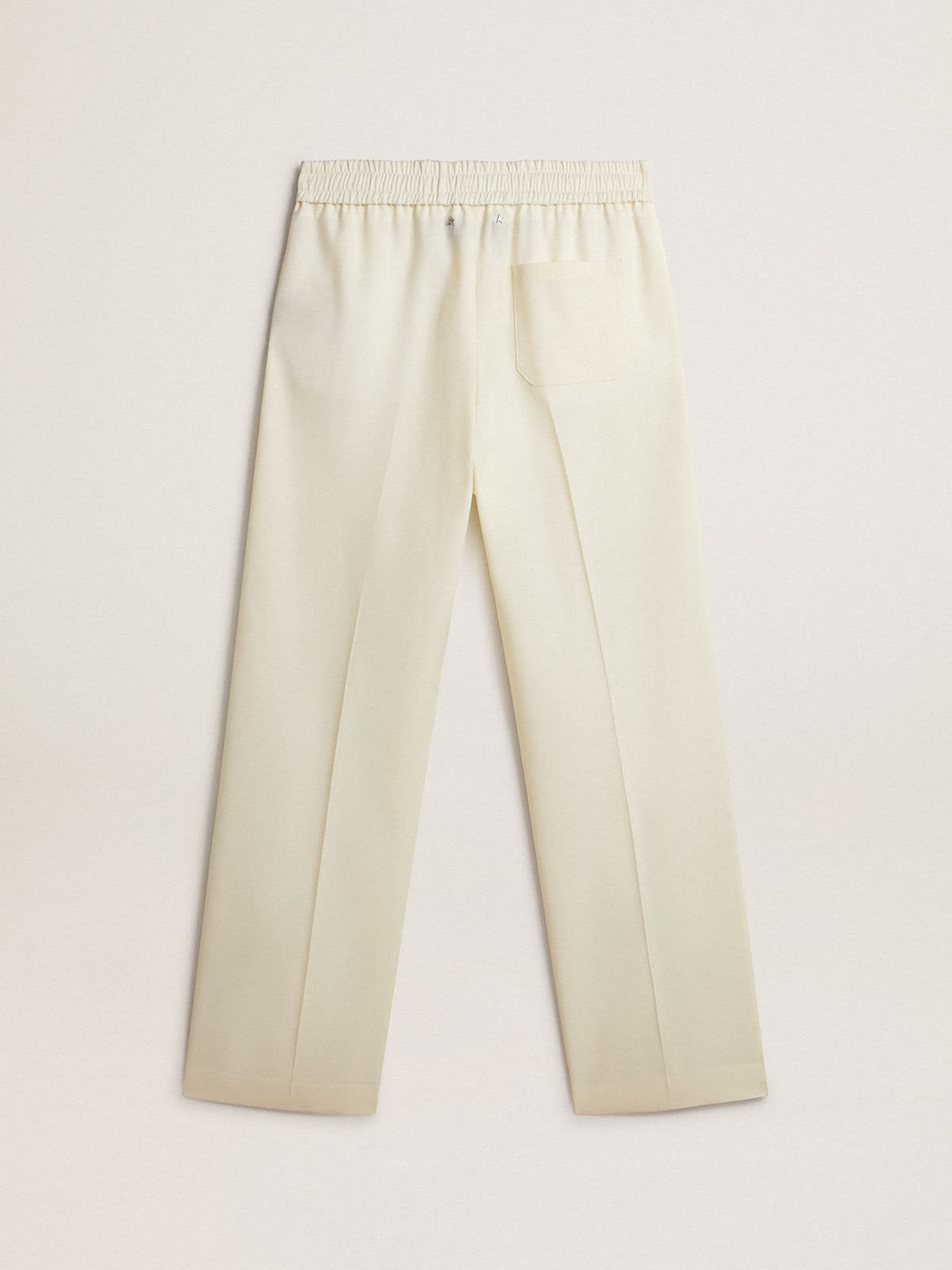 Men’s aged white wool gabardine joggers - 6