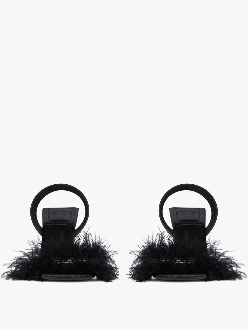 G WOVEN SANDALS IN FEATHERS AND LEATHER 2