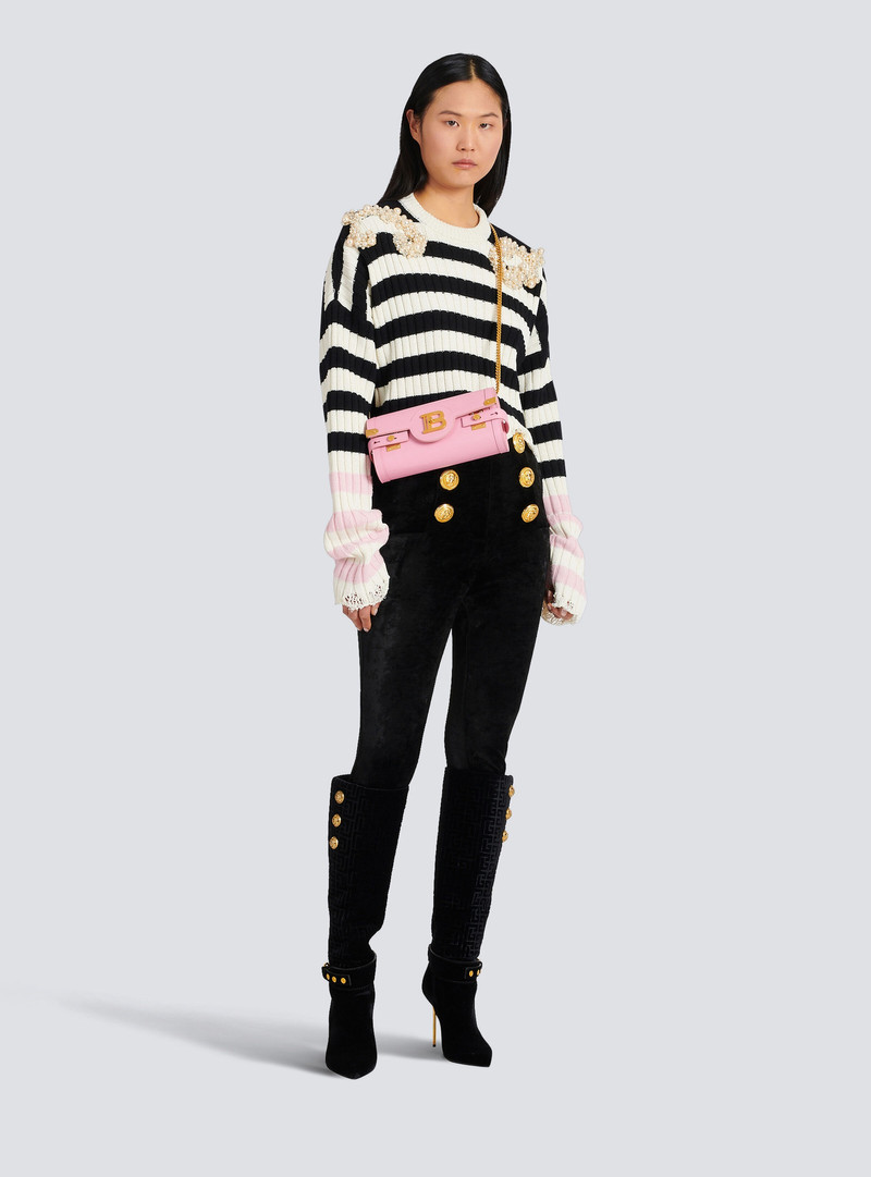 Balmain Smooth leather B-Buzz 23 clutch bag outlook