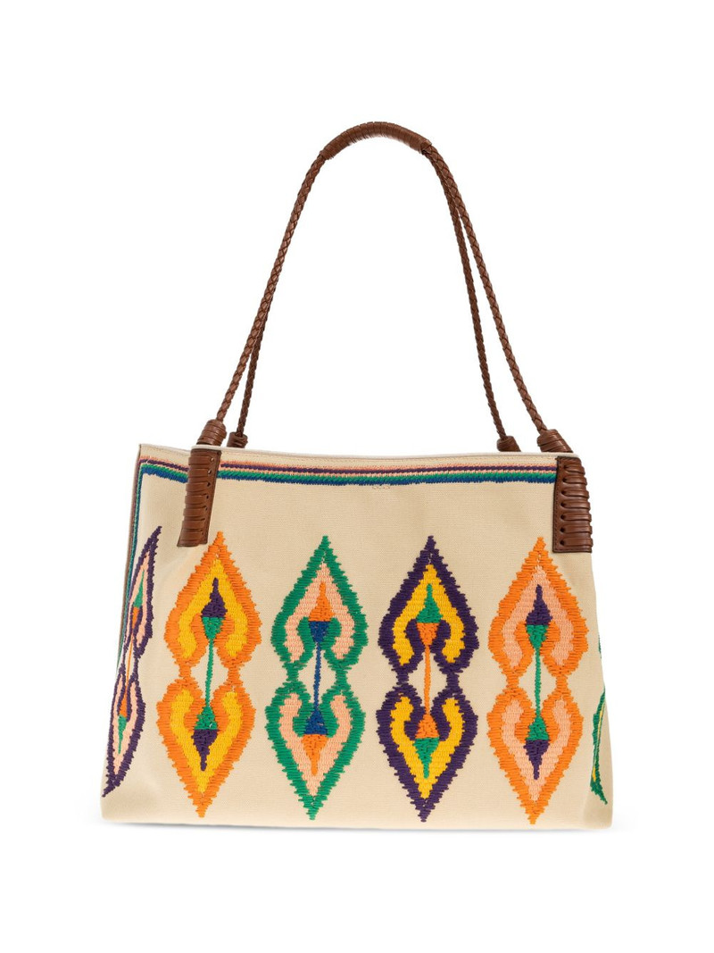 Etro medium Libra embroidered braided-handle shoulder bag outlook