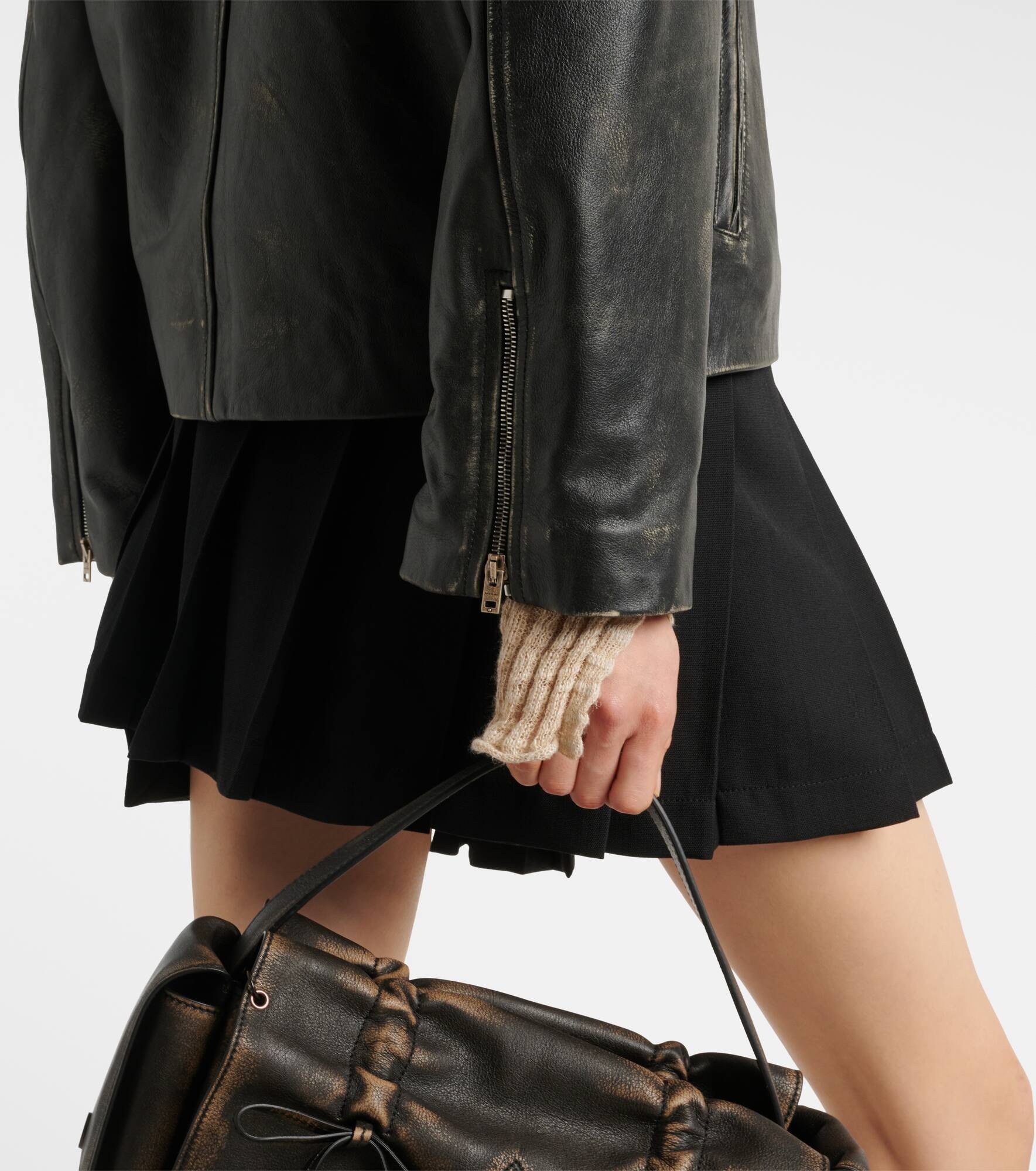 Leather biker jacket - 6