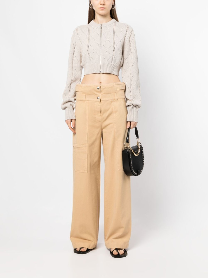 SYSTEM argyle-knit cropped cardigan outlook