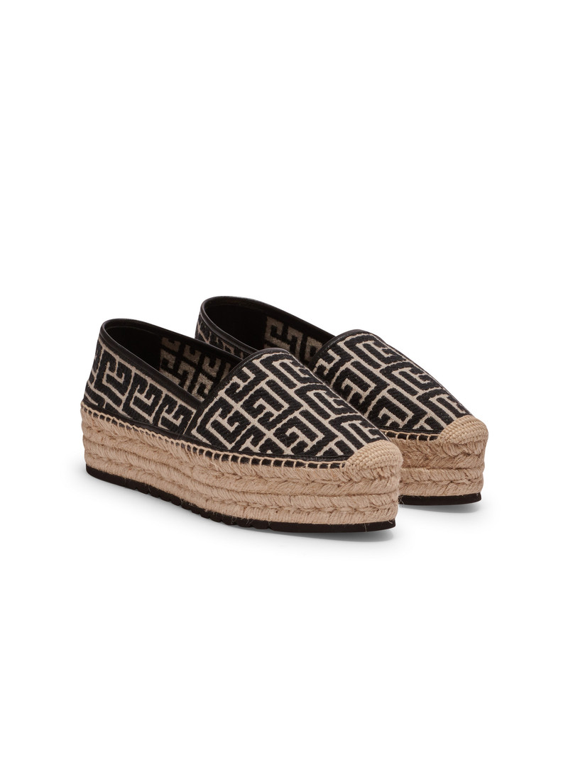 Balmain Alex canvas espadrilles with PB Labyrinth monogram outlook