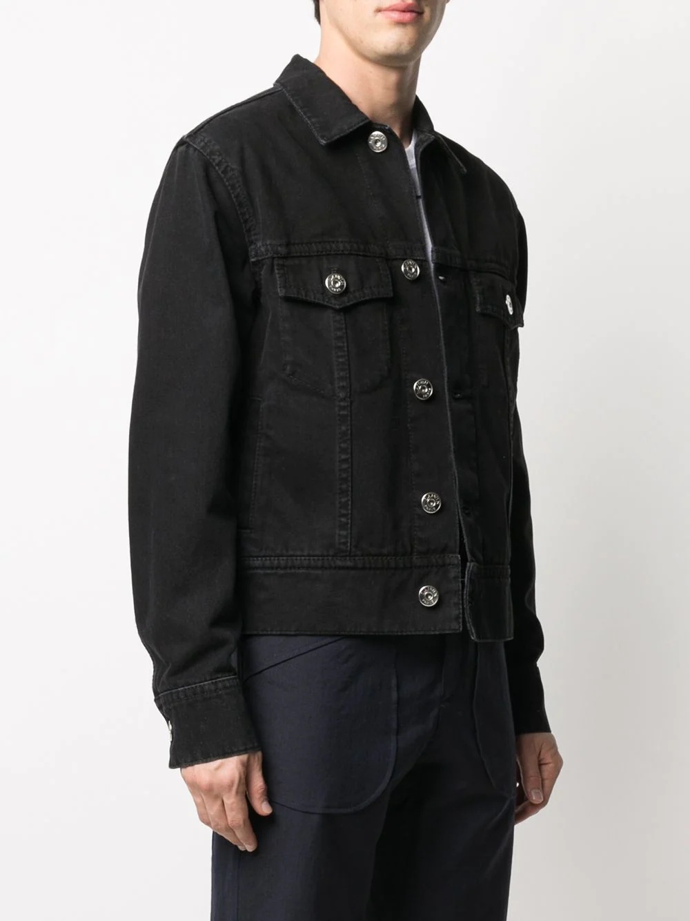 logo patch denim jacket - 3