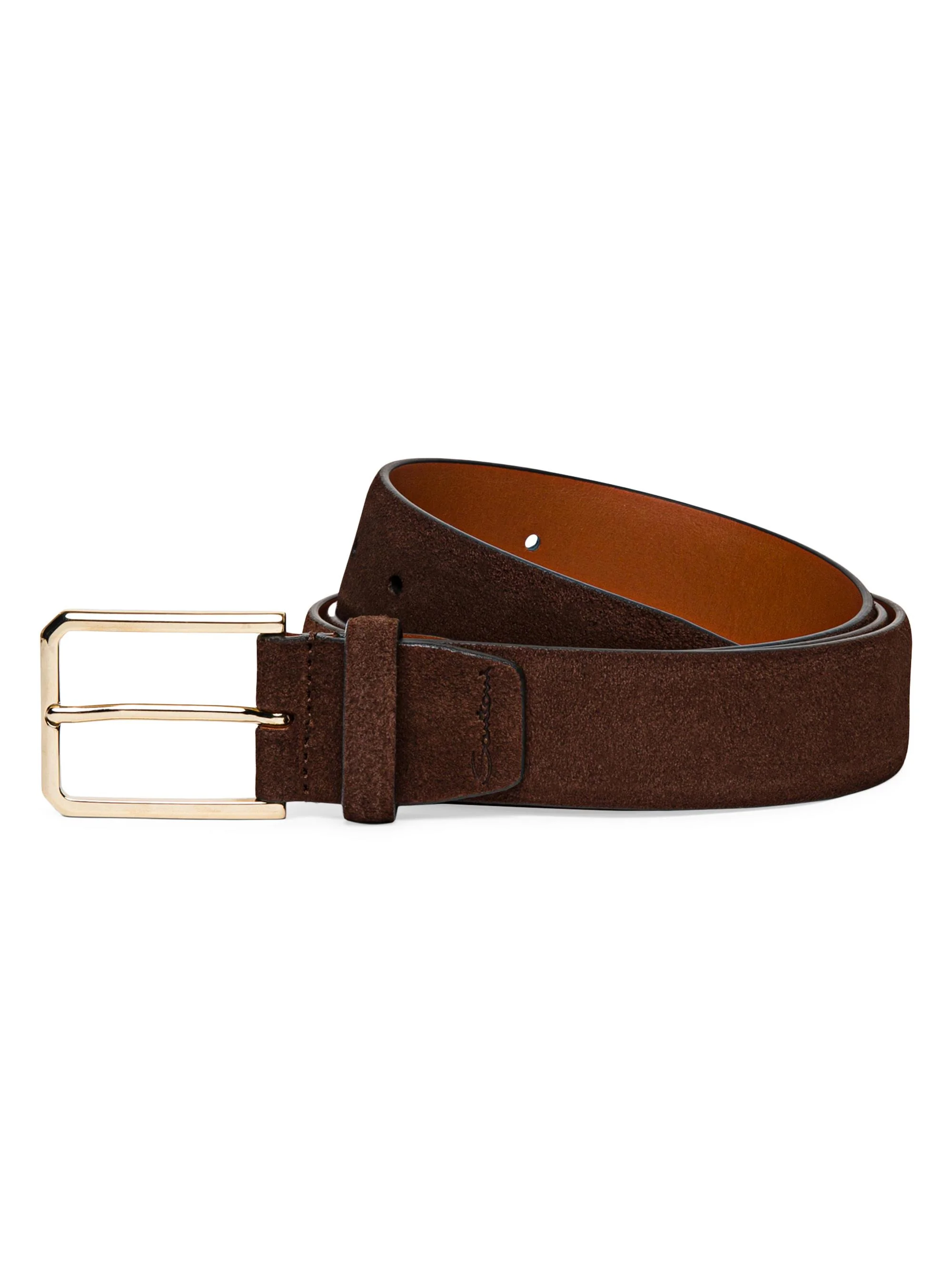 Men's Leather 35MM Adjustable Belt - Dark Brown - 1