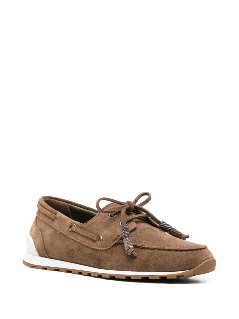 Brunello Cucinelli suede boat shoes outlook