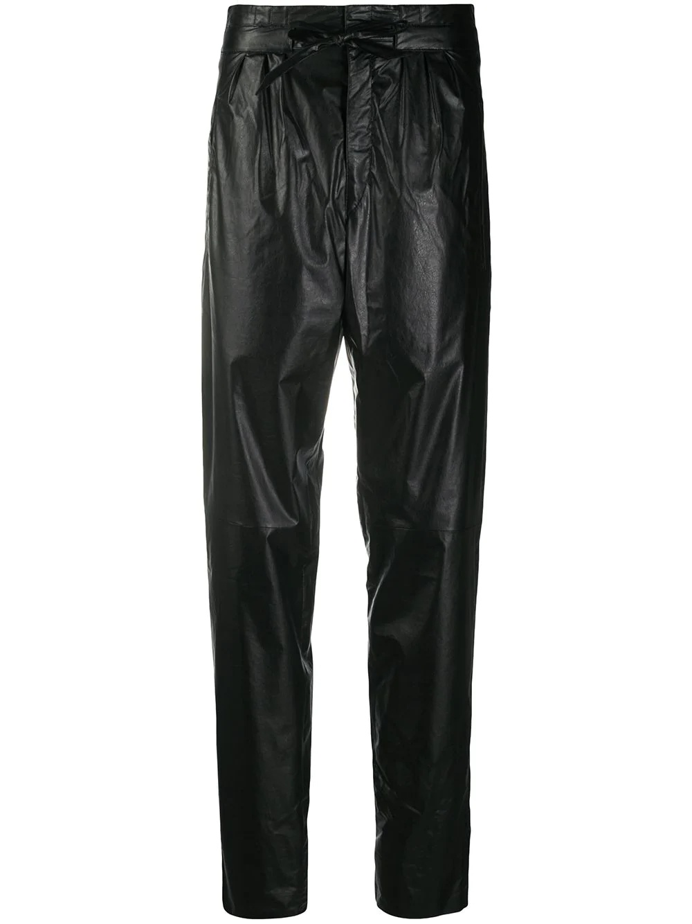 high-waisted tie-waist trousers - 1