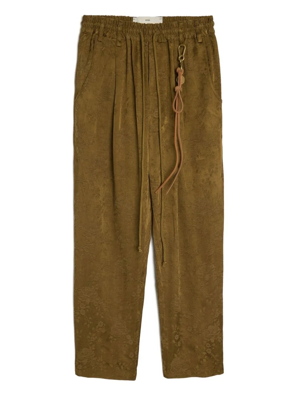 floral-patterned drawstring trousers - 1