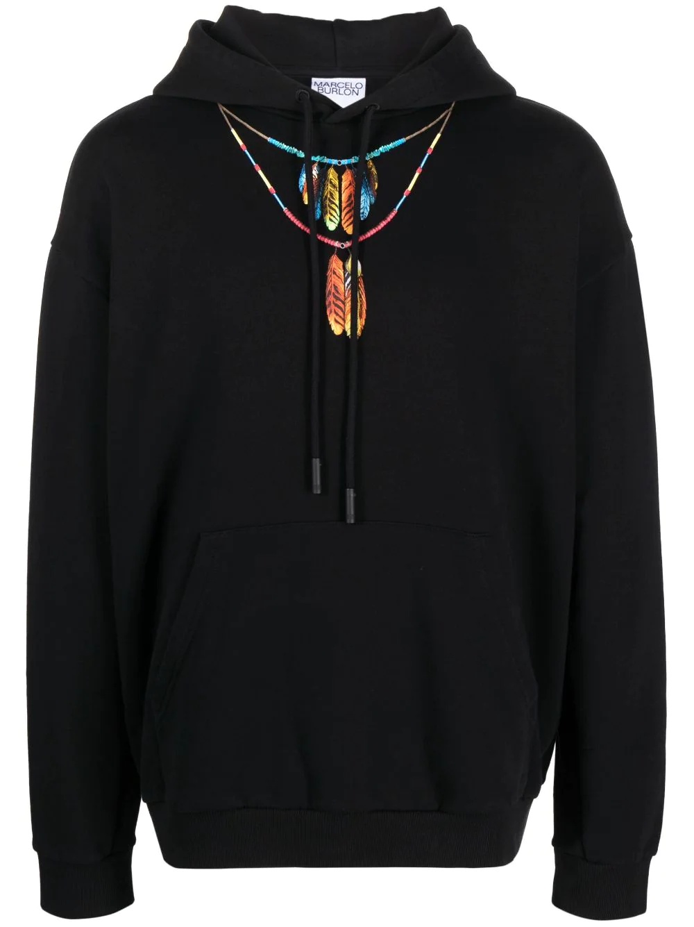 feather necklace-print hoodie - 1