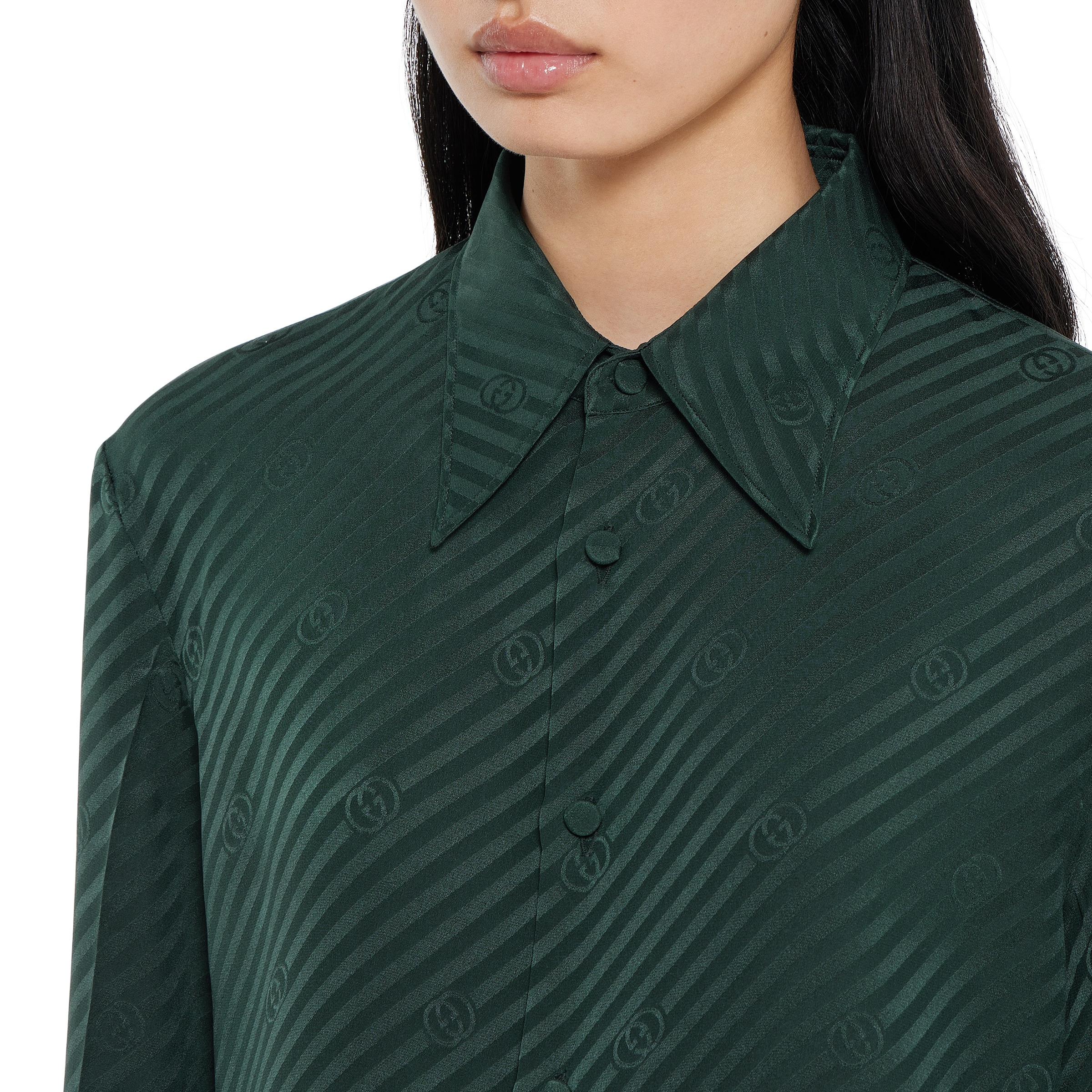 Interlocking GG silk jacquard shirt - 5