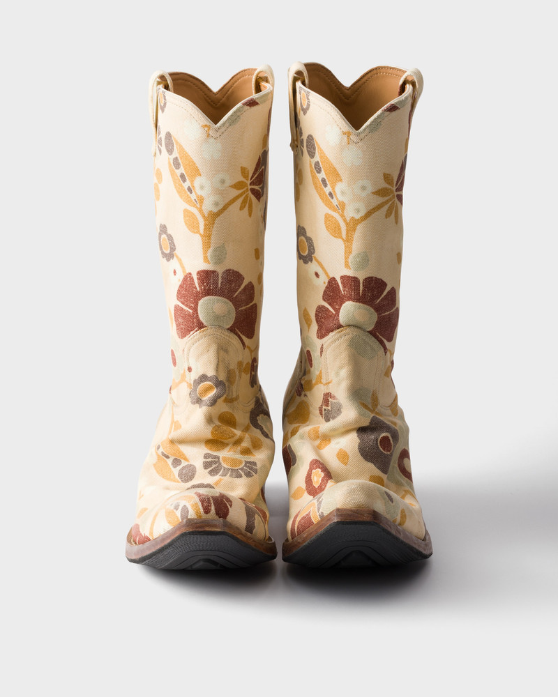 Printed fabric boots 7