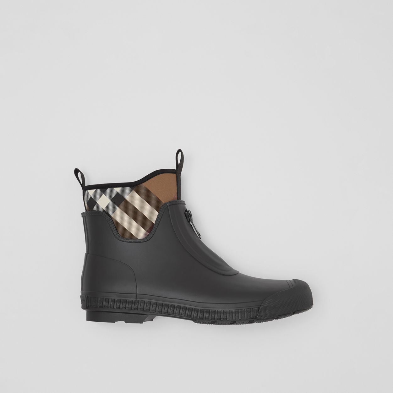 Check Neoprene and Rubber Rain Boots - 6