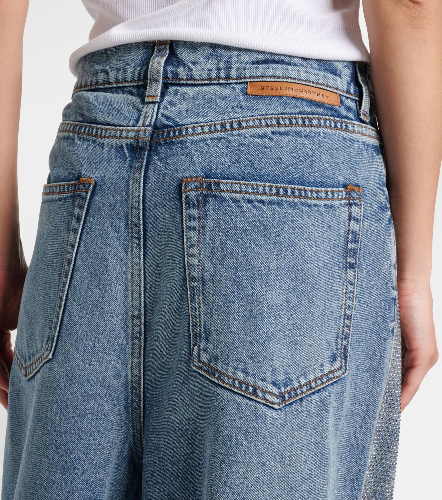 Crystal-embellished wide-leg jeans - 6