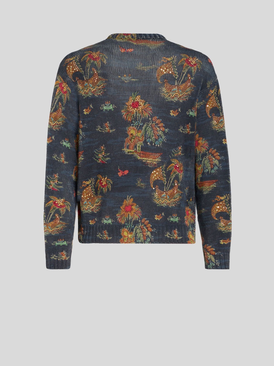 SILK AND LINEN JUMPER WITH APPLICATIONS - 6