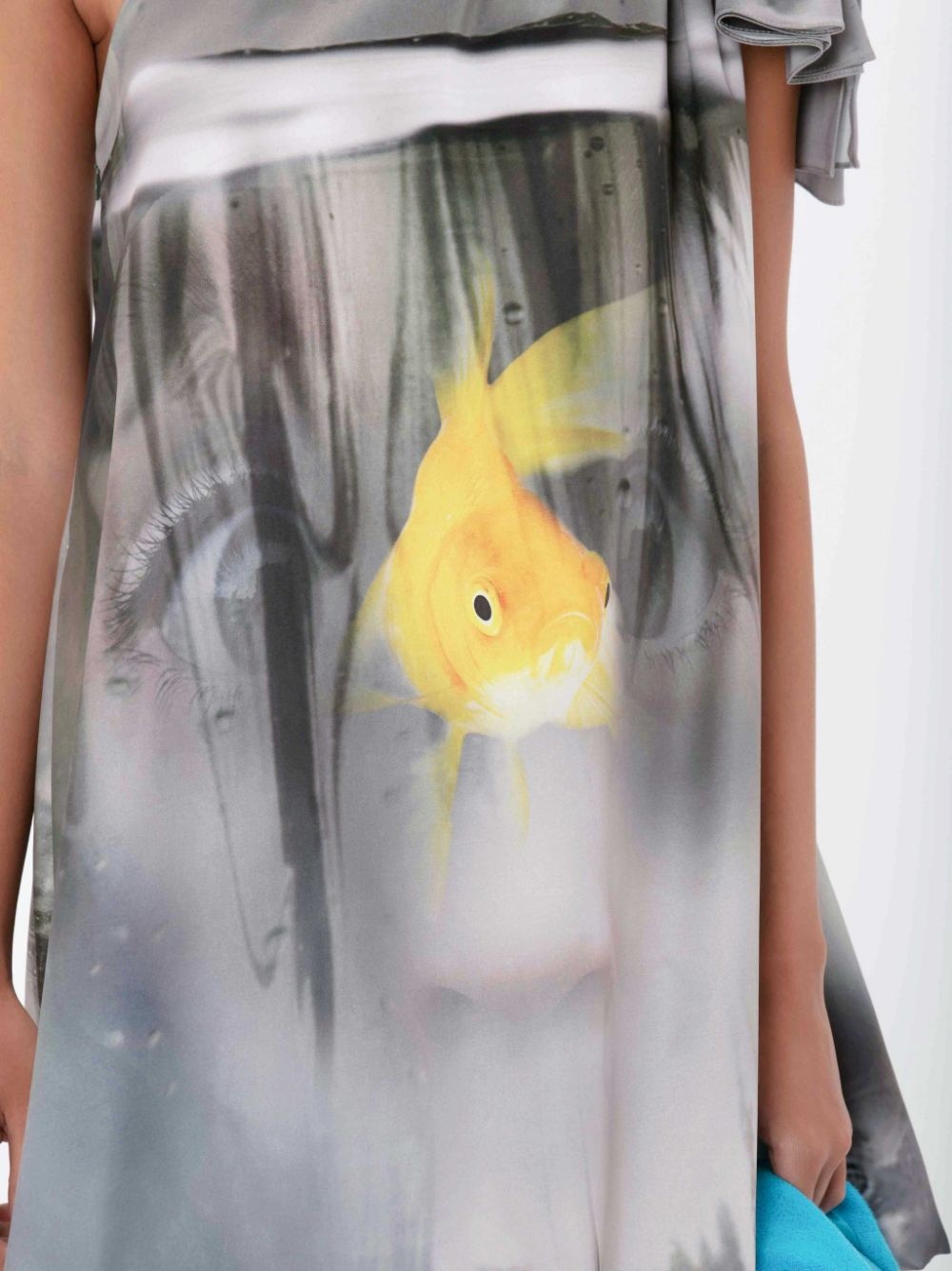 PRINTED ONE SHOULDER KNOT DRESS - 5