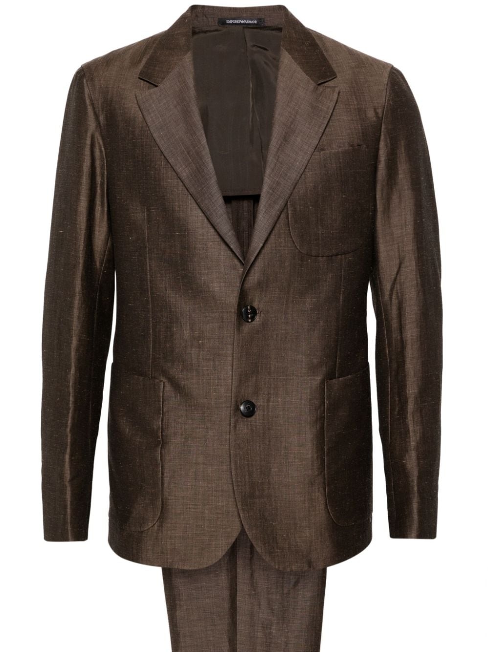 single-breasted linen blend suit - 1