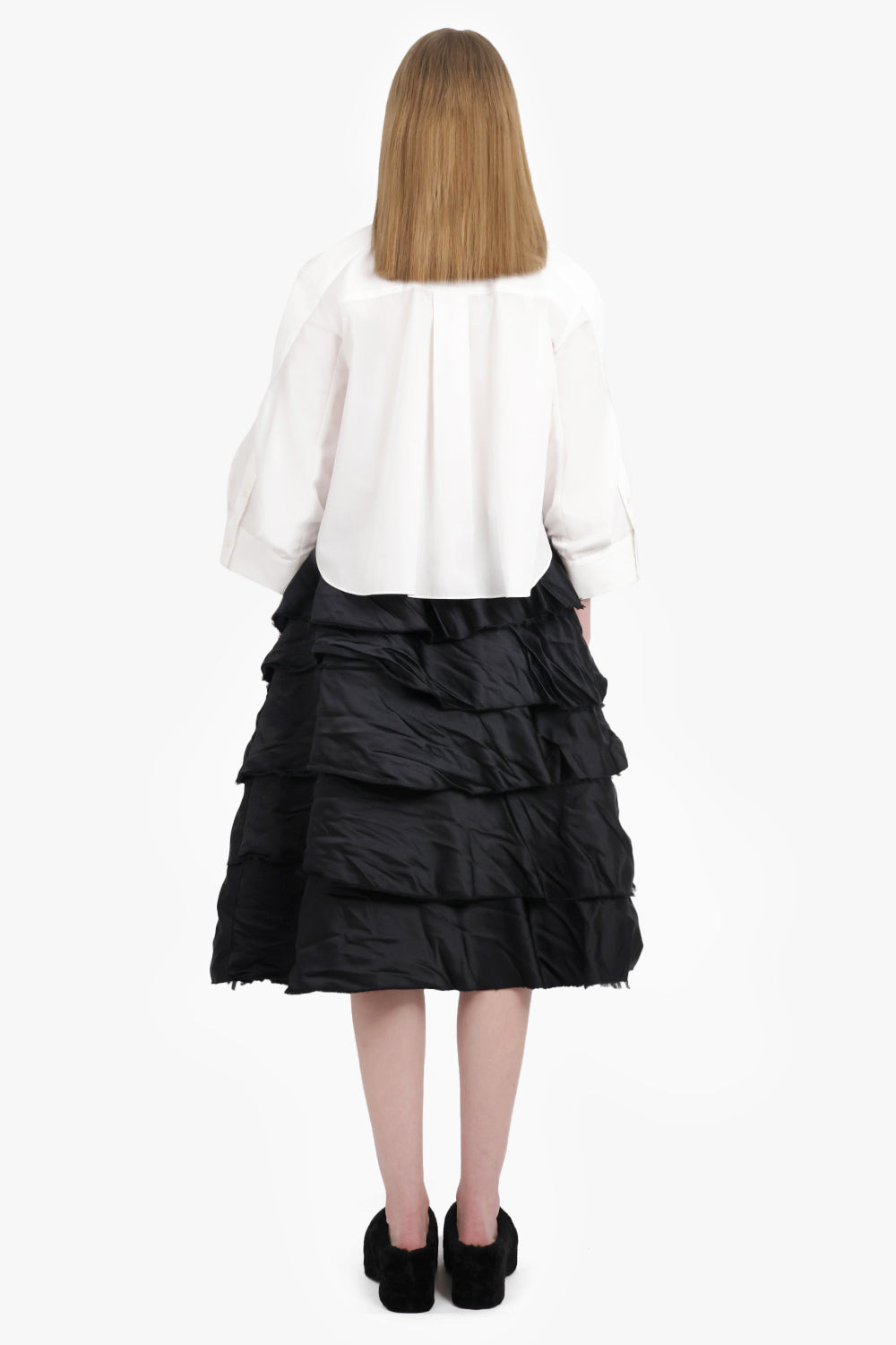CROP SHIRT WITH BALLOON SLEEVE DETAIL | OFF WHITE - 5