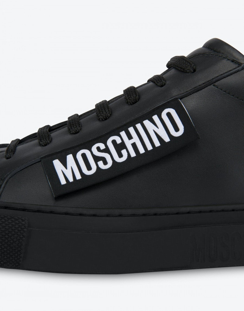 CALFSKIN SNEAKERS MOSCHINO LABEL 4