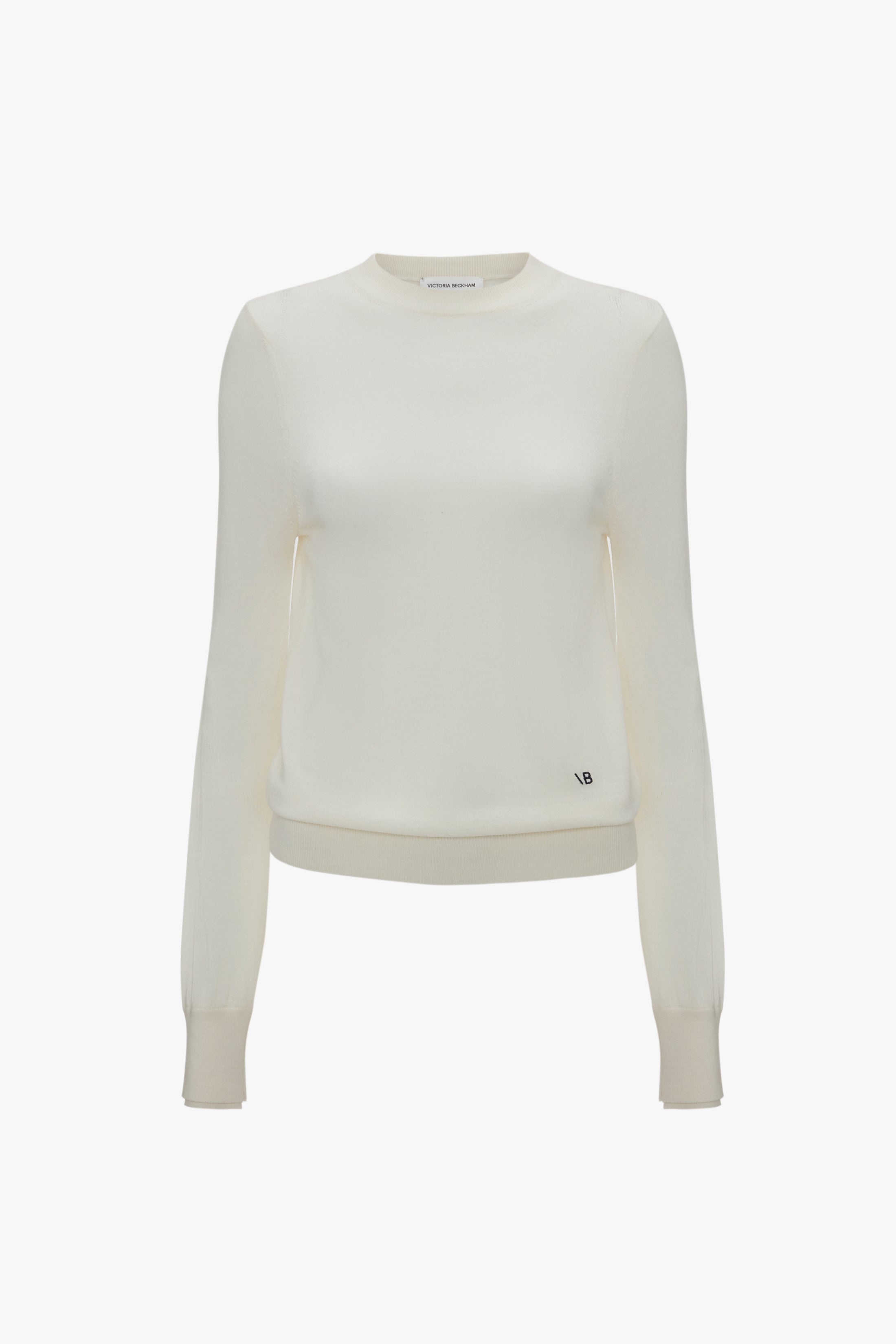 Merino Crew Jumper In Ivory - 1