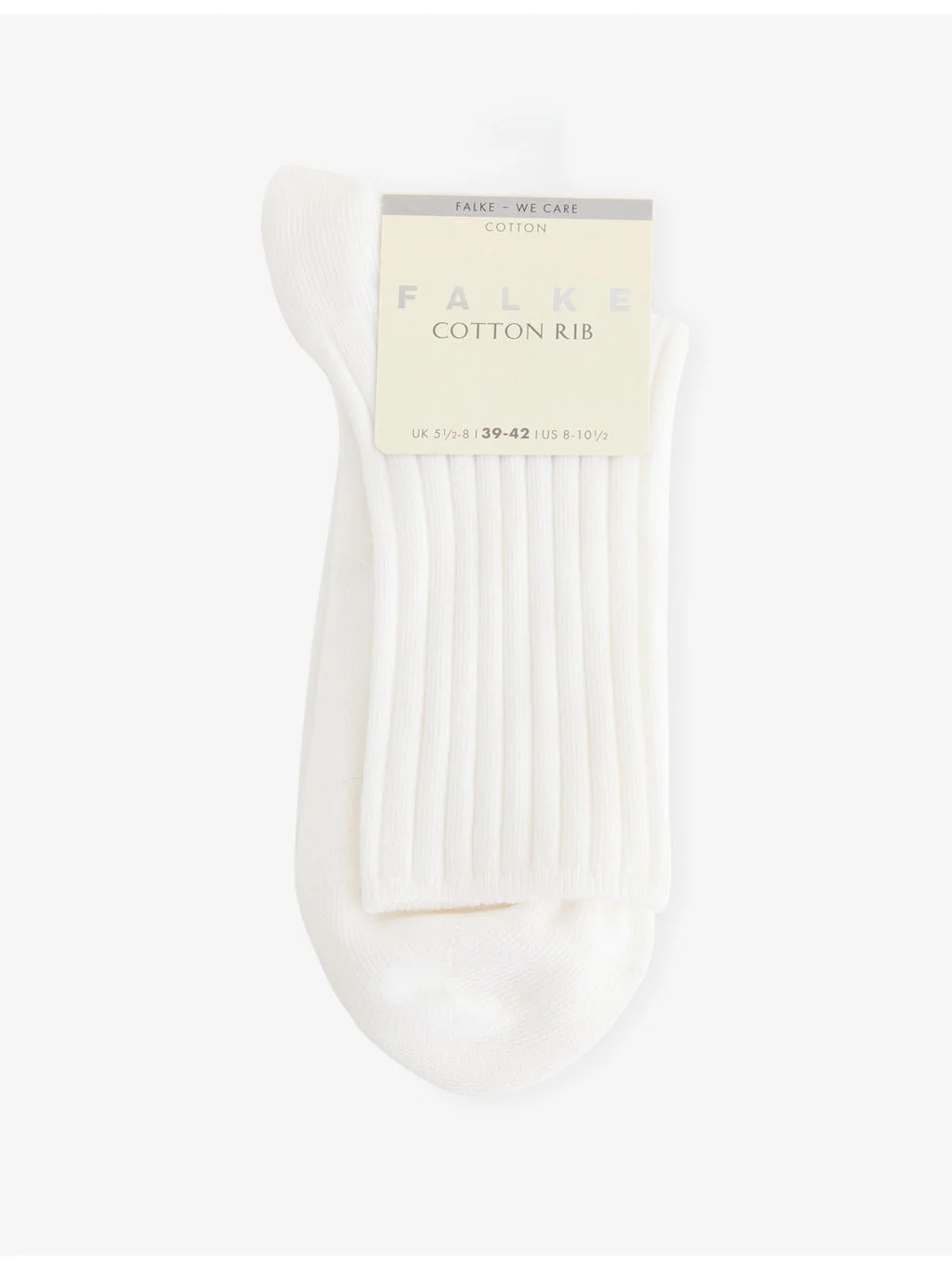 Cotton Ribbed Crew Socks - 1