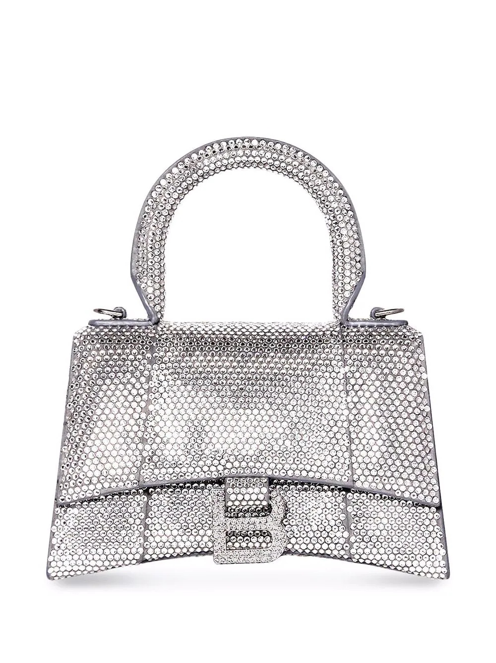 Balenciaga, Bags, Balenciaga Xs Silver Glitter Mini Hourglass Bag W Chain