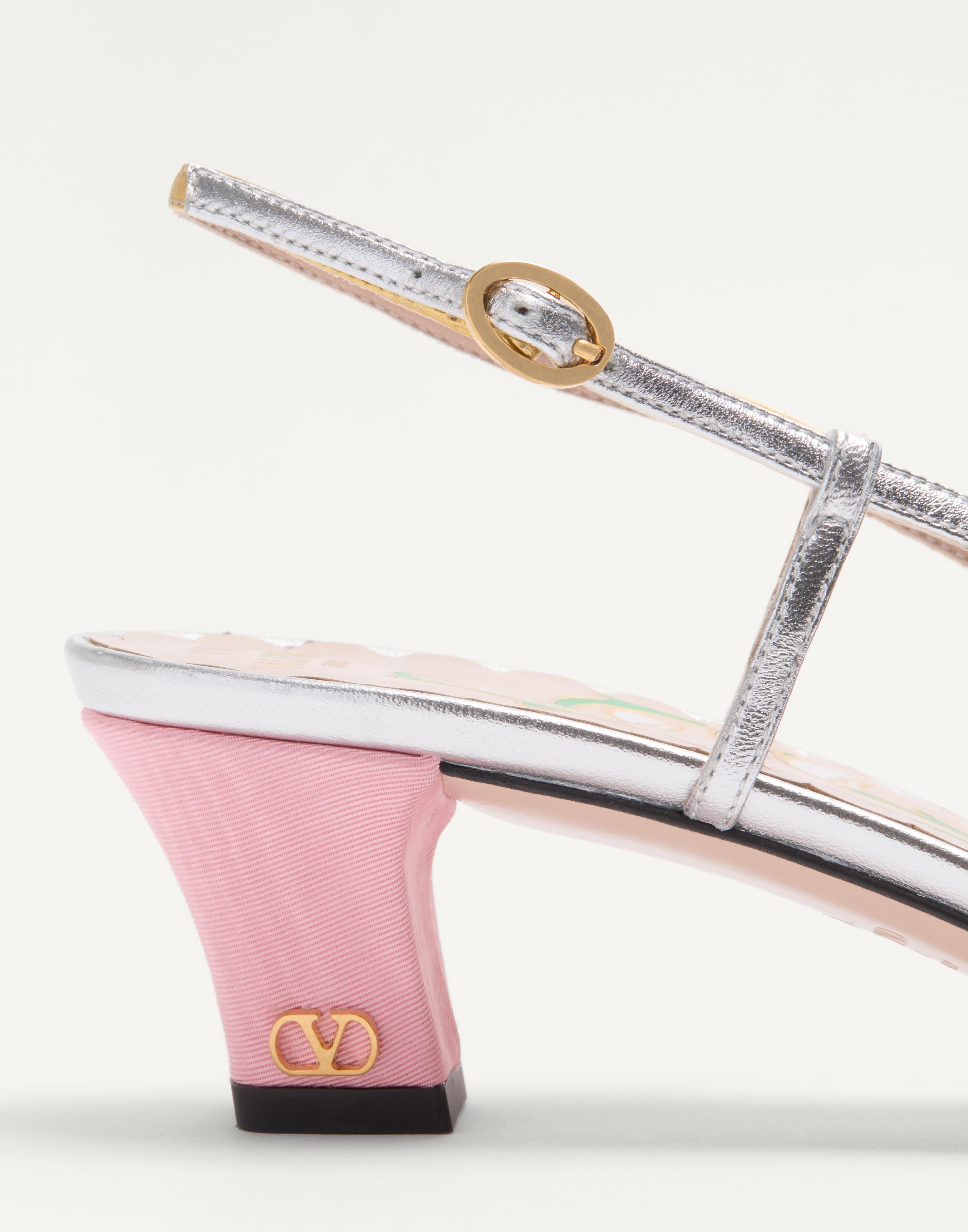 BOWOW SLINGBACK PUMPS IN MOIRÈ FABRIC 45MM - 4