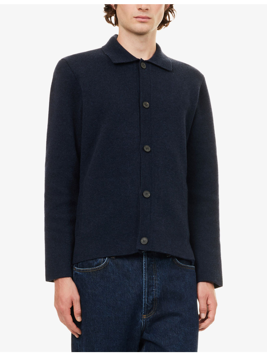 Double-Faced Long-Sleeve Cotton-Wool Blend Jacket - 3