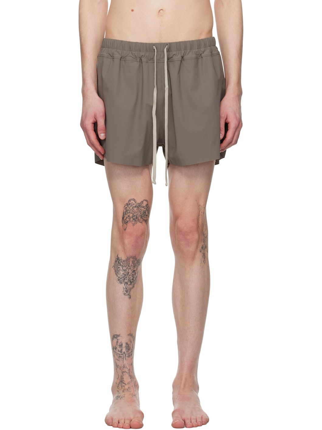 Gray Hollywood Boxer Swim Shorts - 1