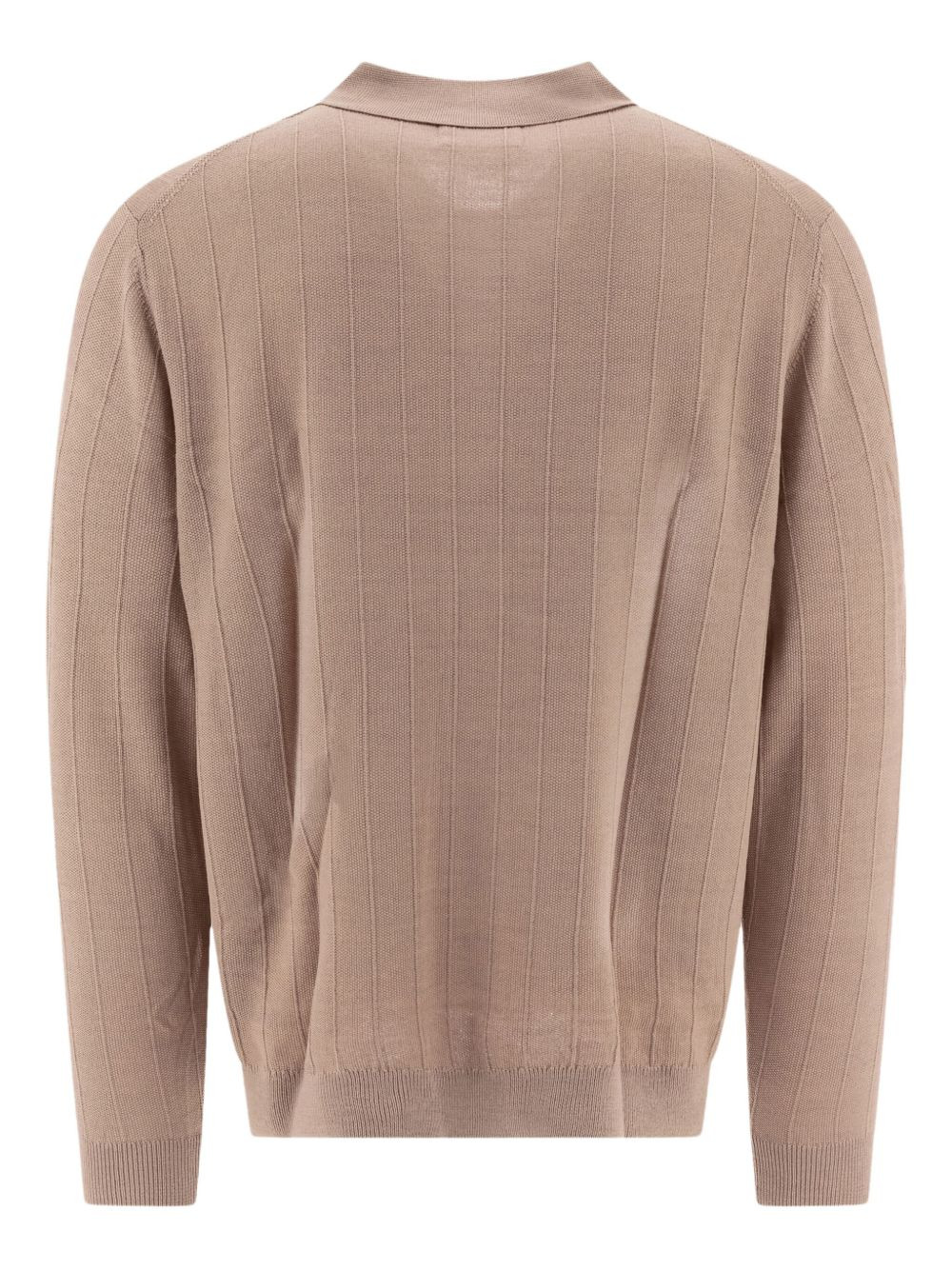 polo-collar cardigan - 2