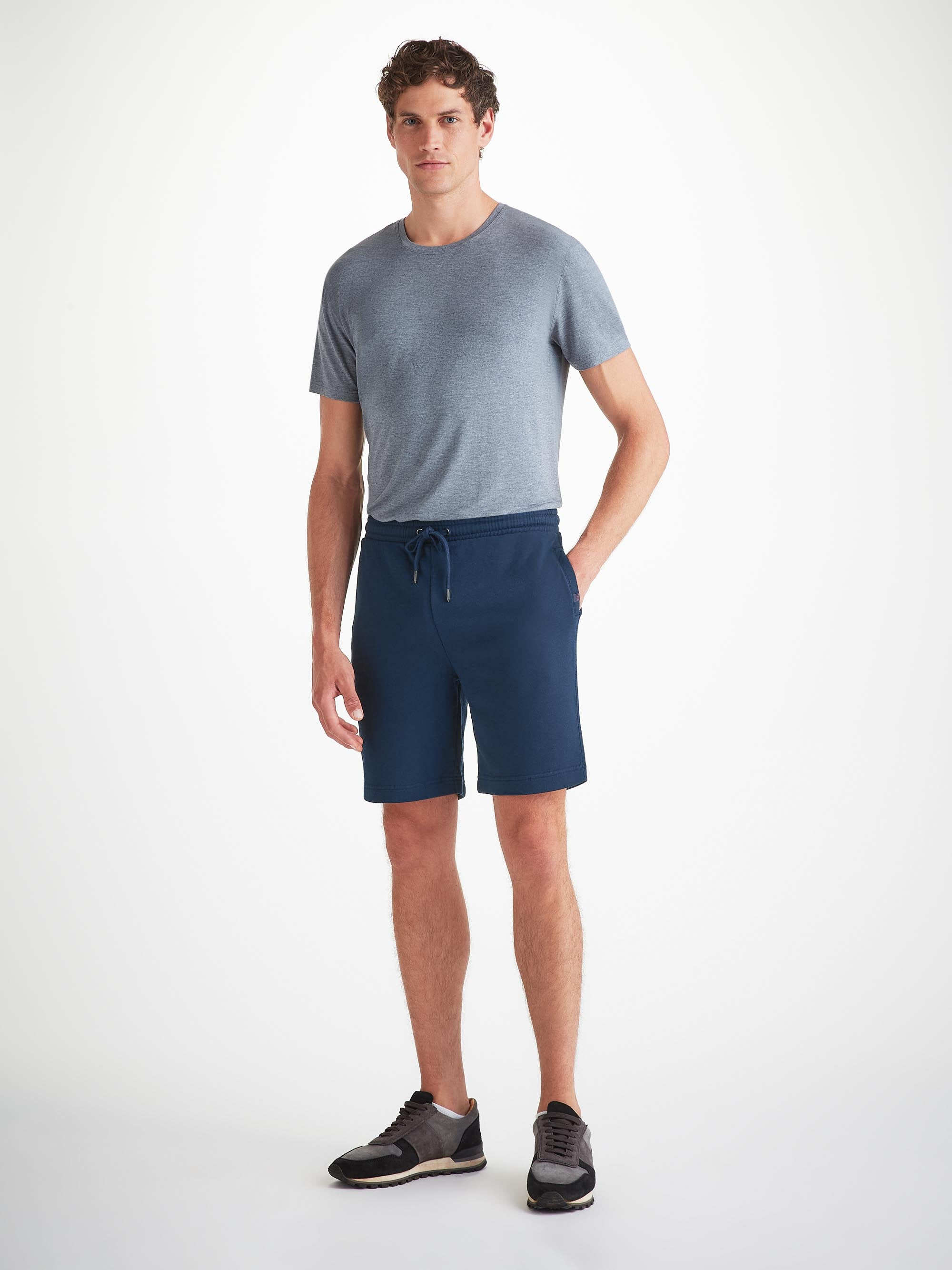 Men's Sweat Shorts Quinn Cotton Modal Navy - 3