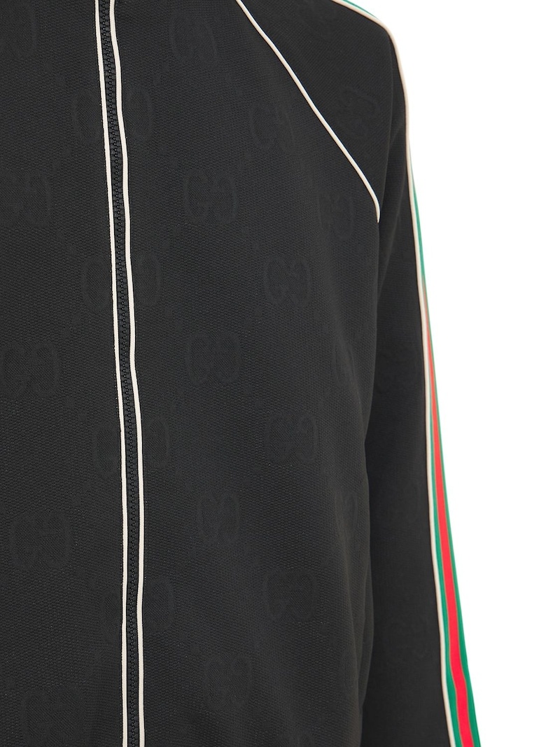 GG JERSEY JACQUARD ZIP TRACK JACKET - 4