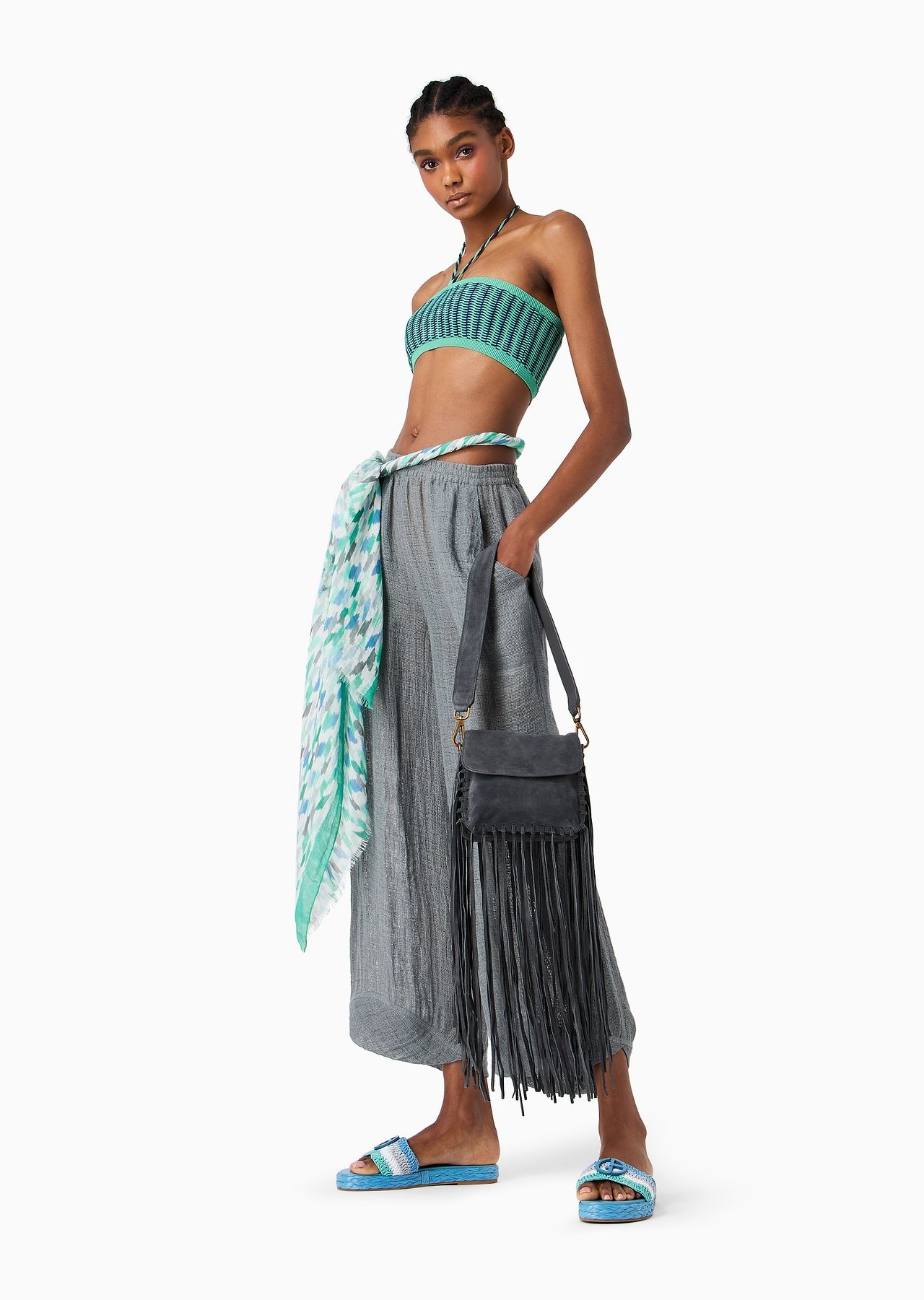 La Prima fringed suede bag - 9