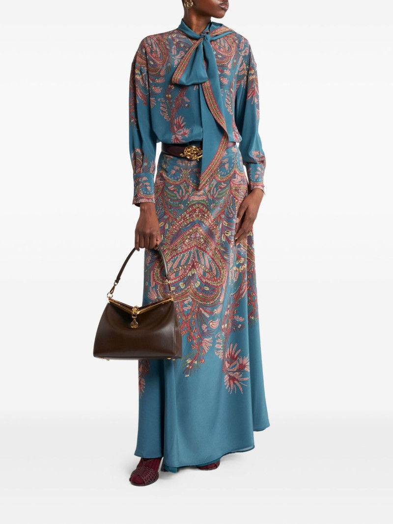 Etro paisley-print tie-neck blouse outlook