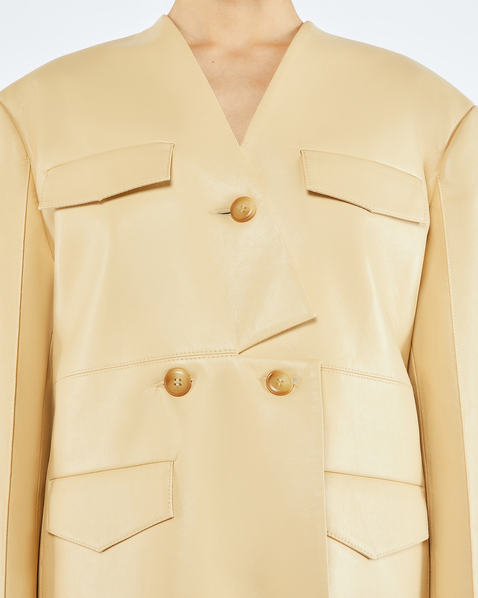 FELIZ - OKOBOR™ alt-leather blazer - Vintage creme - 5