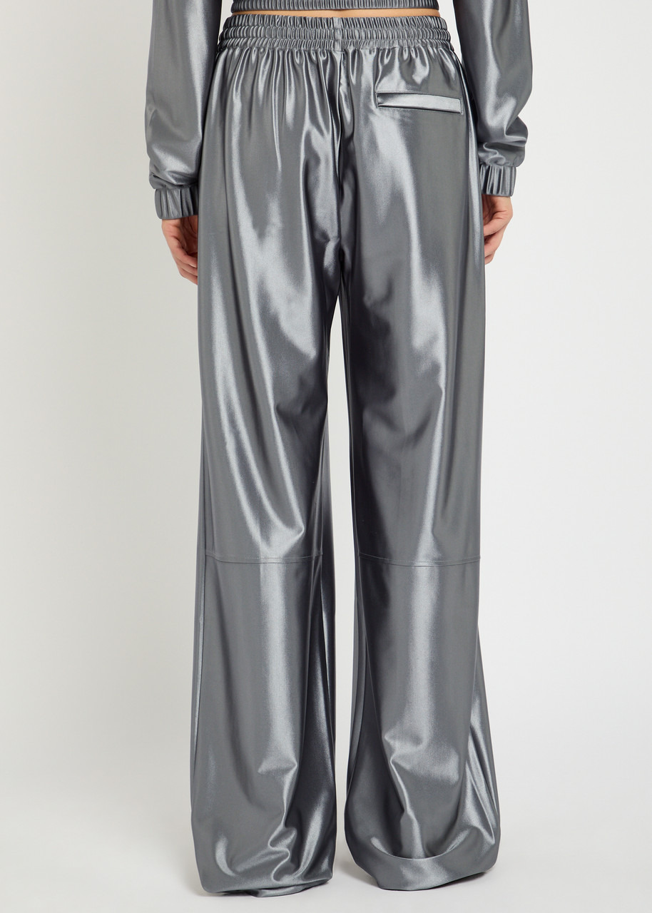 Alexanderwang.t Relaxed Logo-embroidered Satin Track Pants - 3